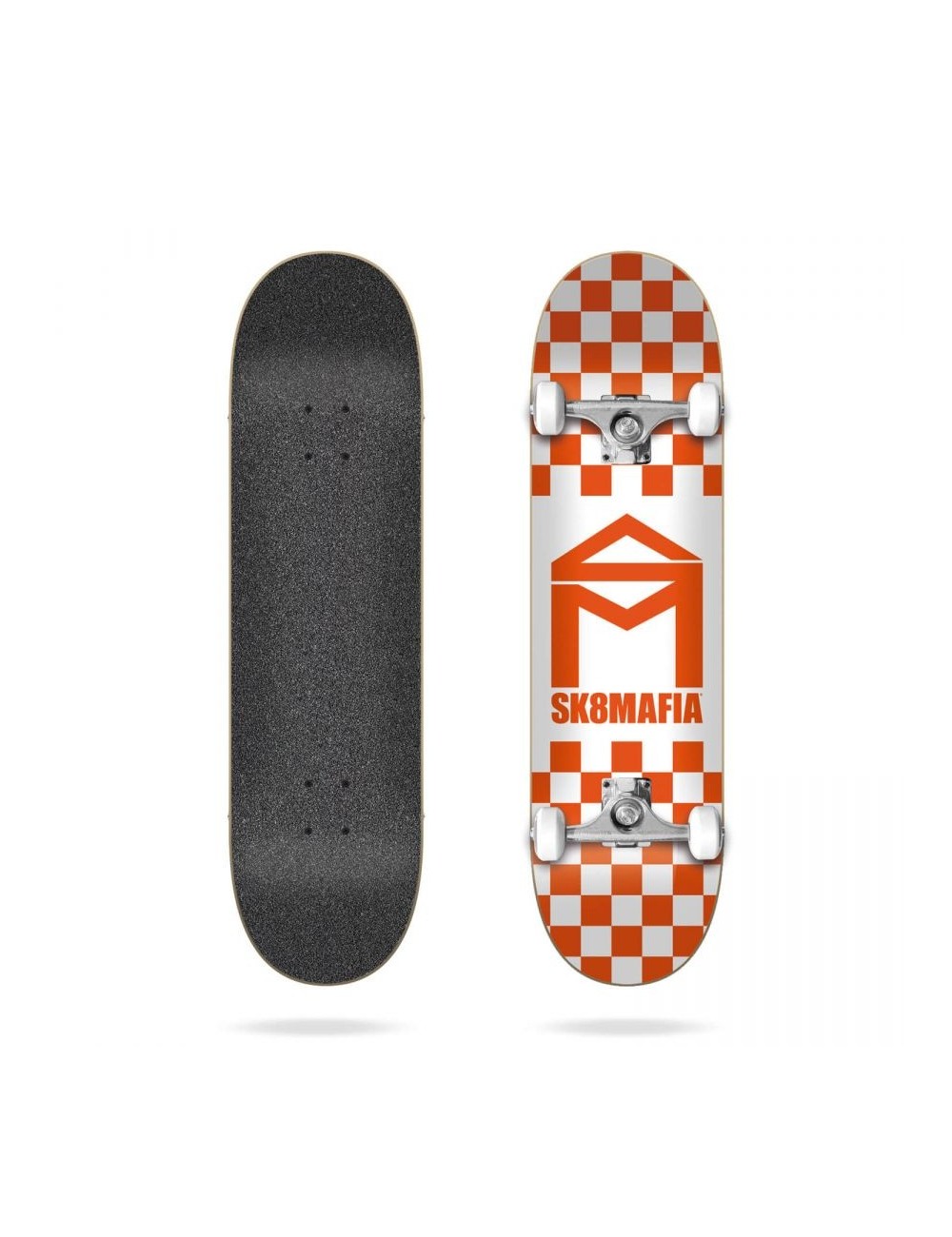 Sk8mafia House Logo Checker Orange 8.0″ Skateboard Completo