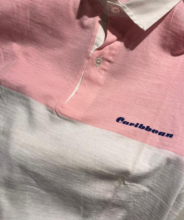 Polos Caribbean Vintage Bicolor Rosa/Blanco