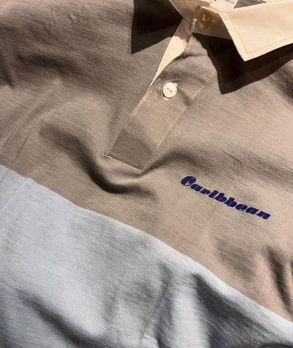 Polos Caribbean Vintage Bicolor Gris/Celeste
