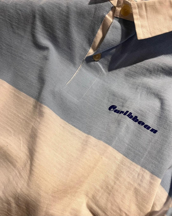 Polos Caribbean Vintage Bicolor Celeste/Blanco