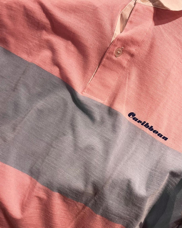 Polos Caribbean Vintage Franja Rosa/Celeste