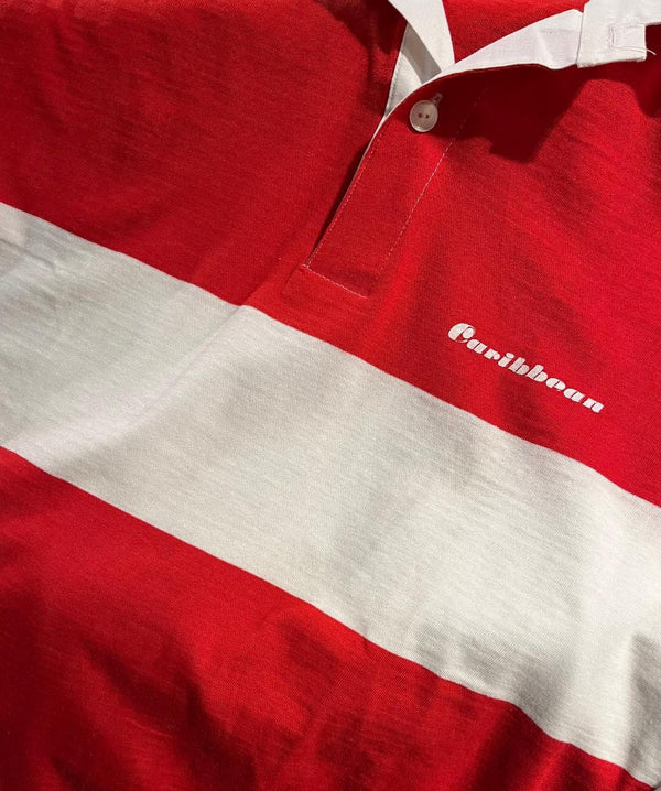 Polos Caribbean Vintage Franja Rojo/Blanco