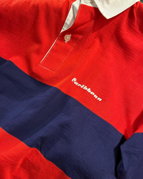 Polos Caribbean Vintage Franja Rojo/Azul