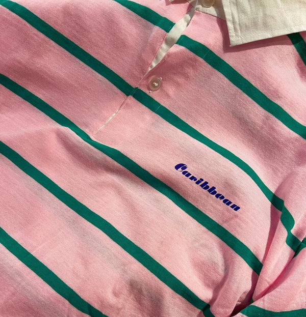 Polos Caribbean Vintage Rayas Rosa/Verde