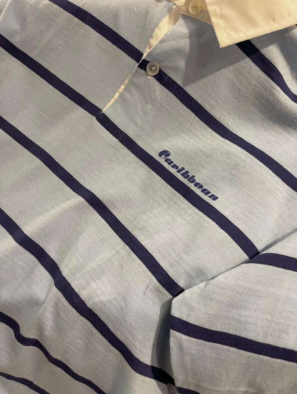 Polos Caribbean Vintage Rayas Celeste/Azul