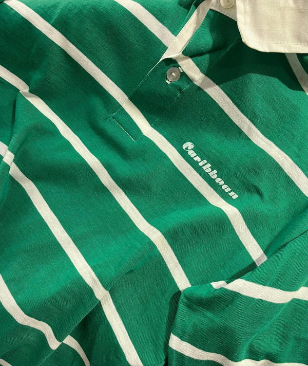 Polos Caribbean Vintage Rayas Verde/Blanco