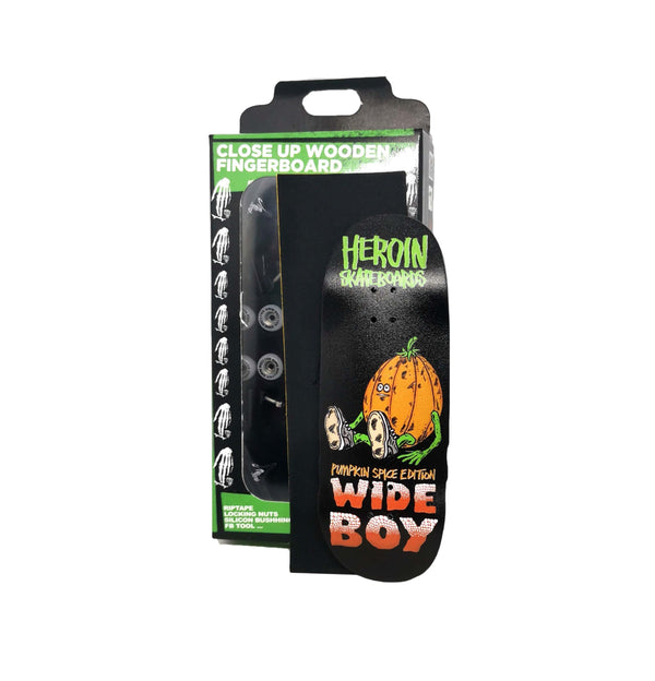 CLOSE UP FINGERBOARD SET HAND WOODEN Heroin Pumpkin Spice 35mm